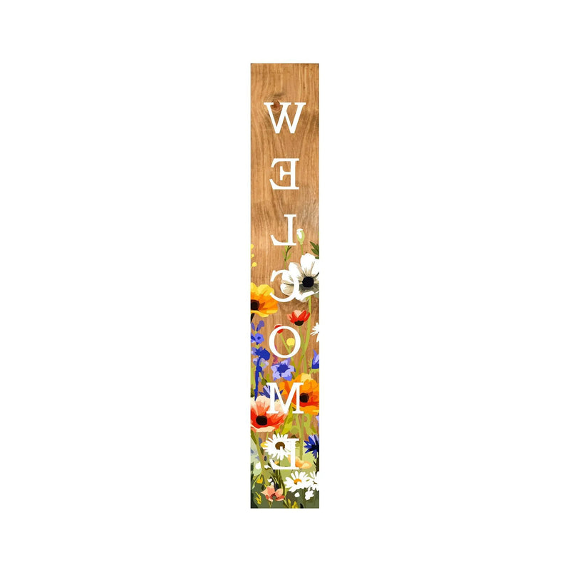 47" Green Natural And White Solid Wood Welcome Porch Sign Homeroots Outdoor