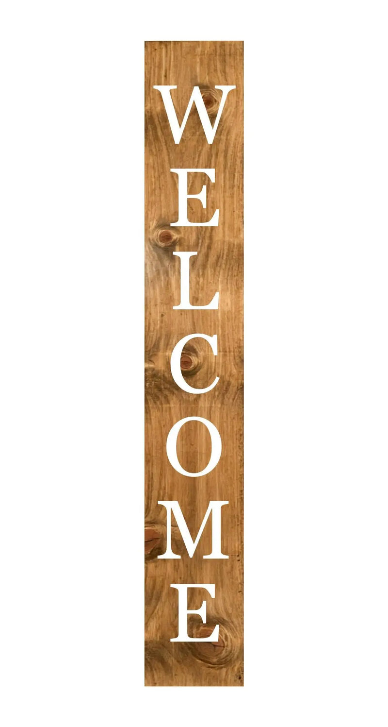 47" Natural And White Solid Wood Welcome Porch Sign Homeroots Outdoor