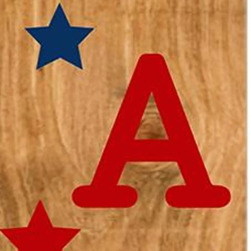 47" Natural Red And Blue Solid Wood God Bless America Porch Sign Homeroots Outdoor