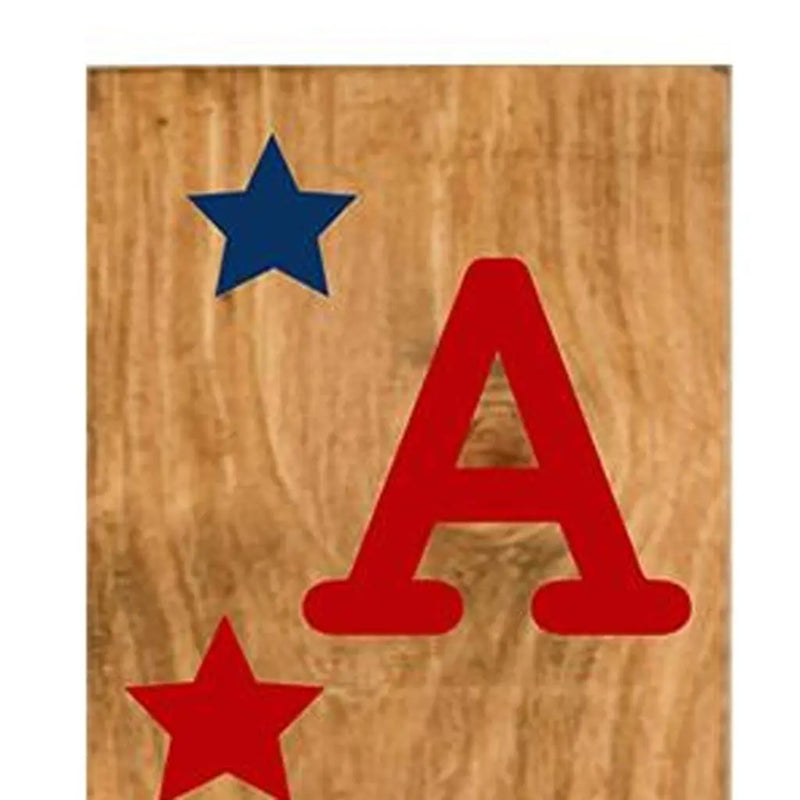 47" Natural Red And Blue Solid Wood God Bless America Porch Sign Homeroots Outdoor