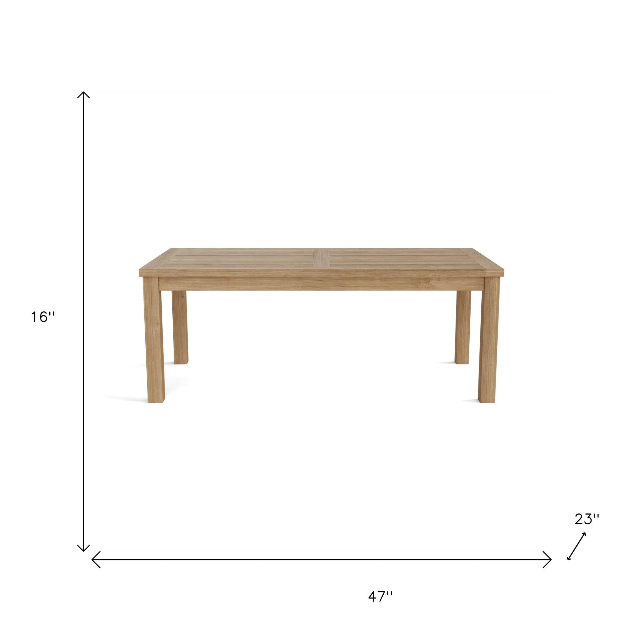 47" Natural Solid Wood Outdoor Coffee Table Homeroots Outdoor