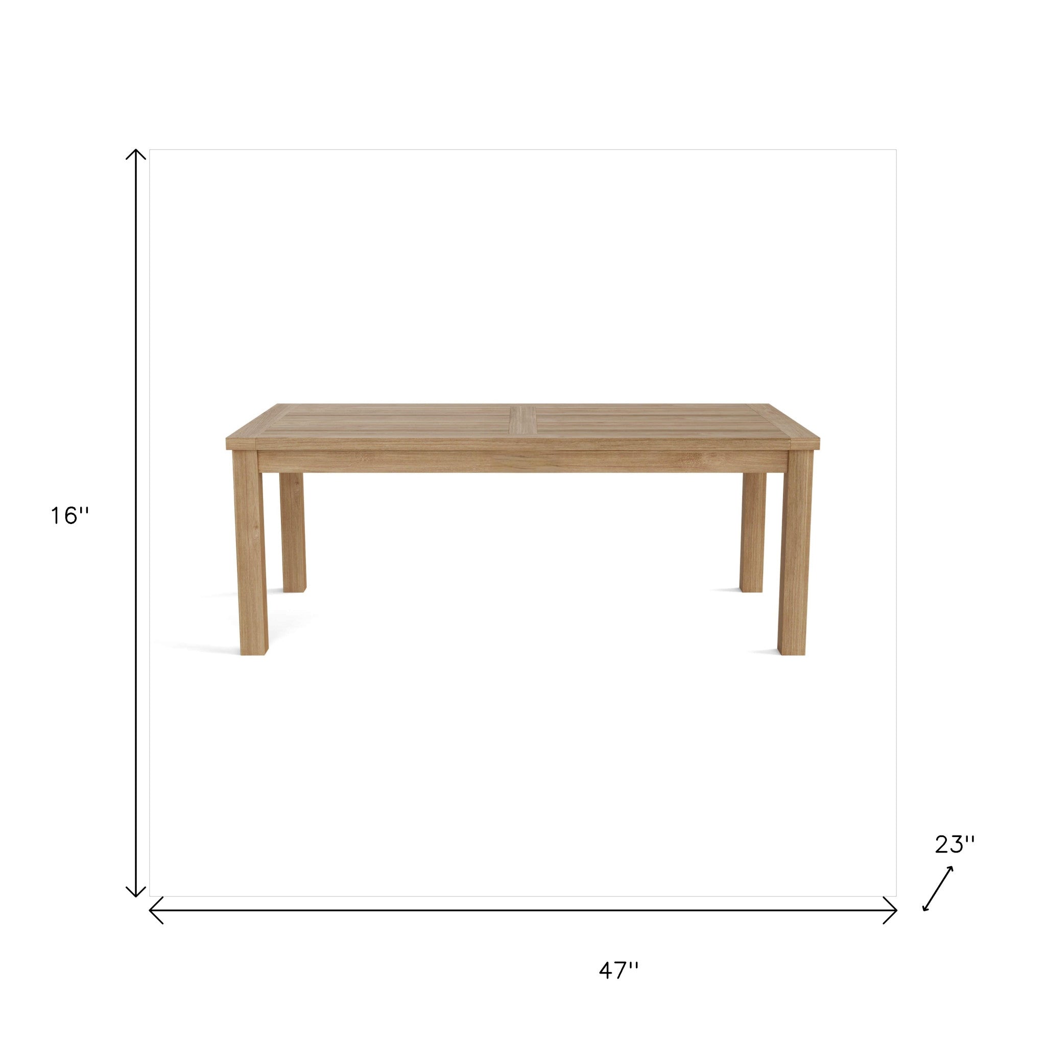 47" Natural Solid Wood Outdoor Coffee Table Homeroots Outdoor