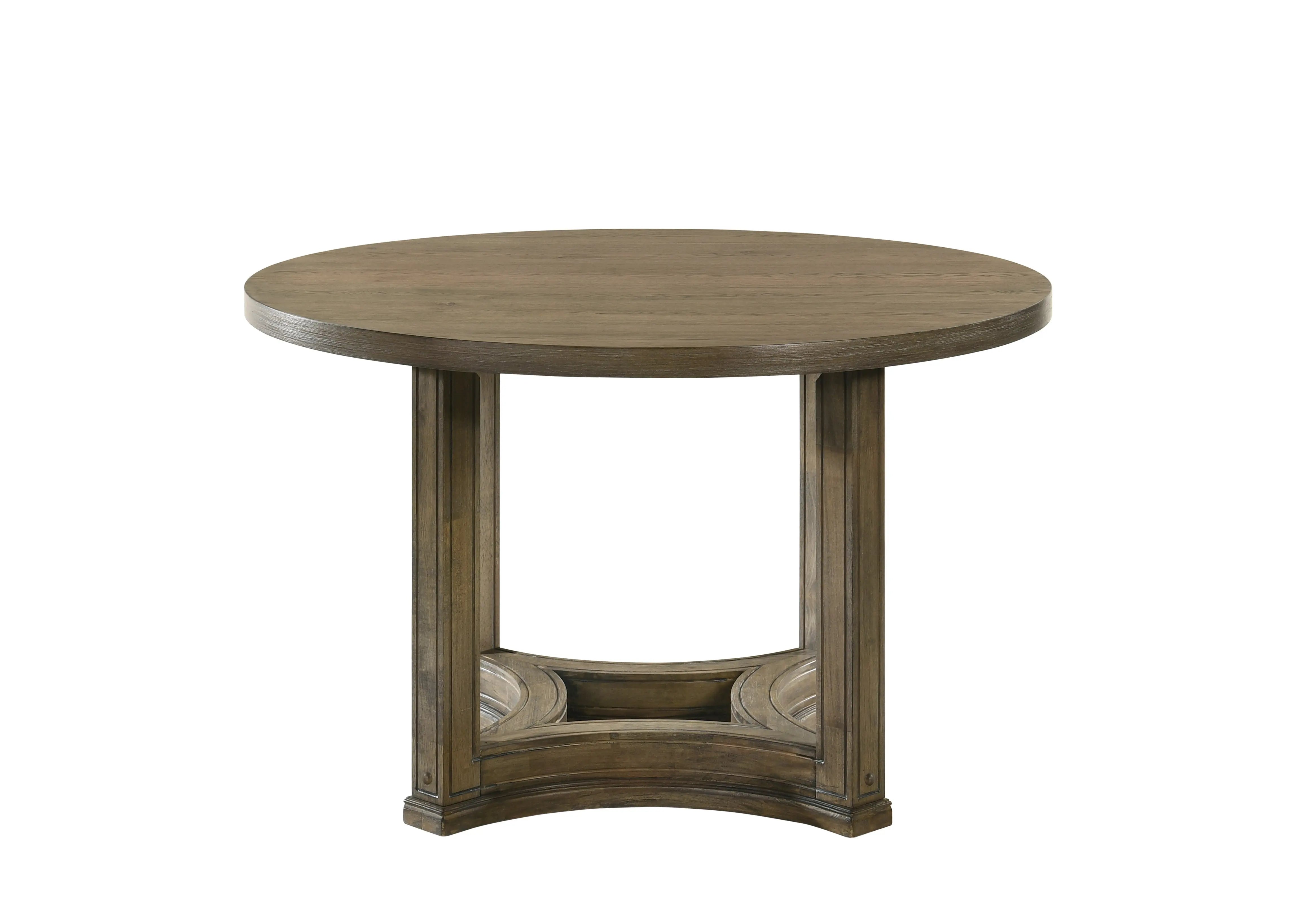 47" Oak Solid Wood Frame Base Round Top Dining Table Homeroots Kitchen & Dining