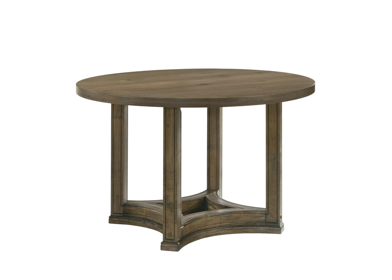 47" Oak Solid Wood Frame Base Round Top Dining Table Homeroots Kitchen & Dining