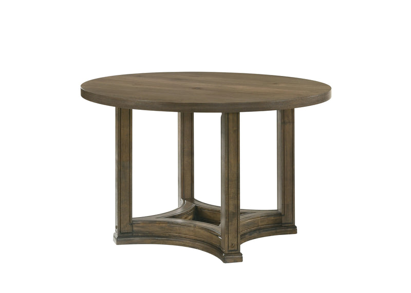 47" Oak Solid Wood Frame Base Round Top Dining Table Homeroots Kitchen & Dining