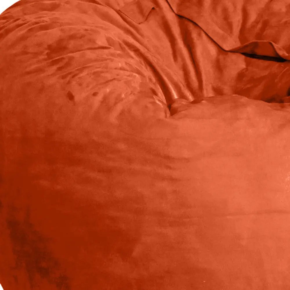 47" Orange Microsuede Classic Bean Bag Homeroots Living Room