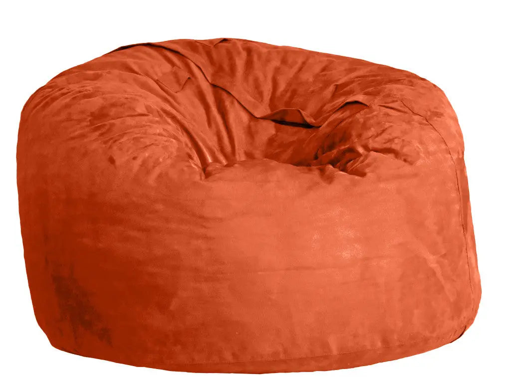 47" Orange Microsuede Classic Bean Bag Homeroots Living Room