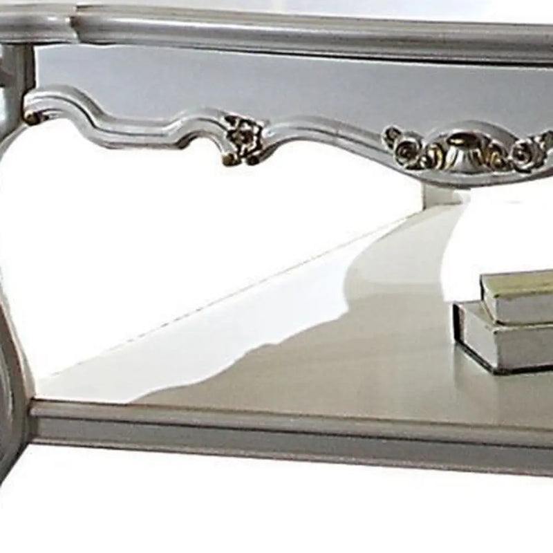 47" Pearl Wood Coffee Table With Shelf - GreatEagleInc