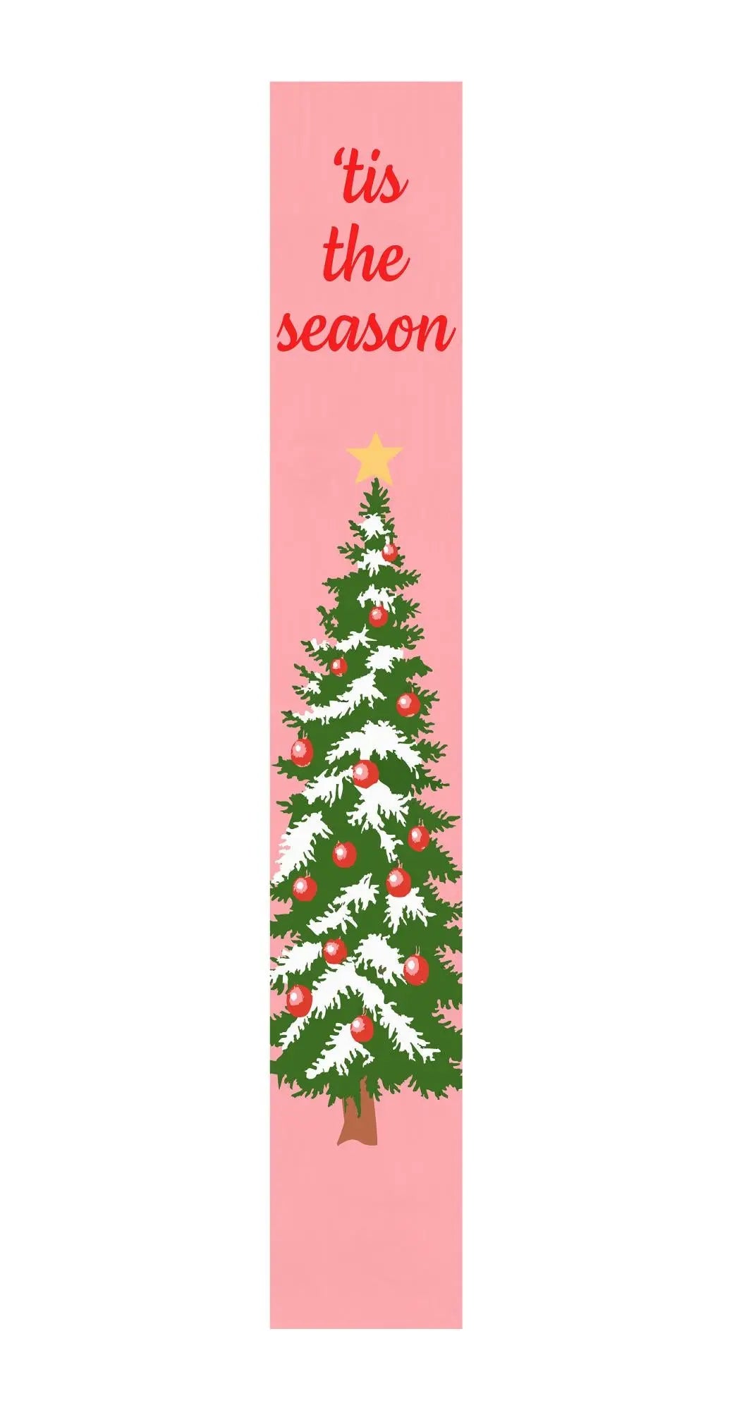 47" Pink And Green Solid Wood Christmas Christmas Tree Porch Sign Homeroots Outdoor