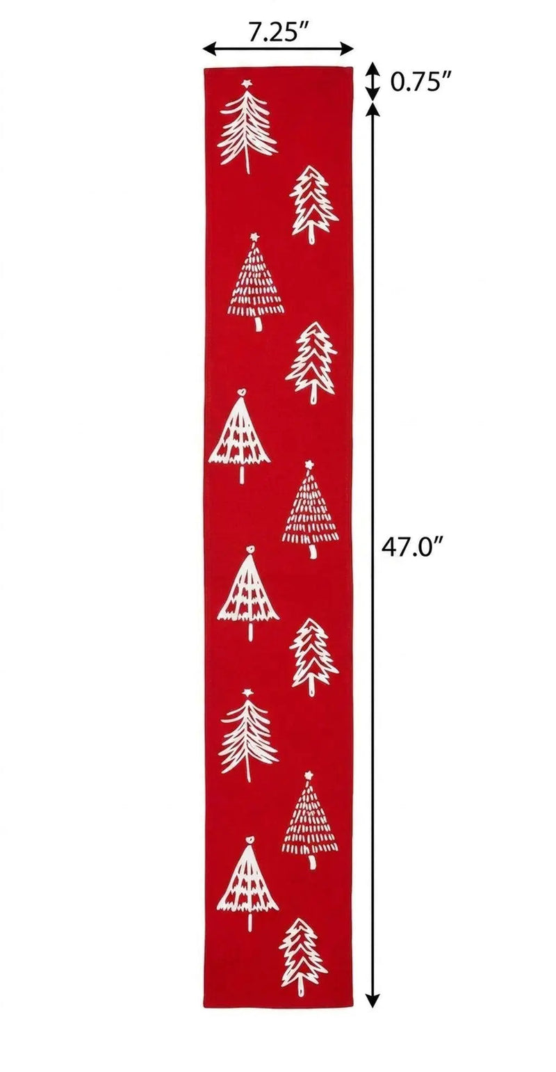 47" Red And White Solid Wood Christmas Christmas Trees Porch Sign Homeroots Outdoor