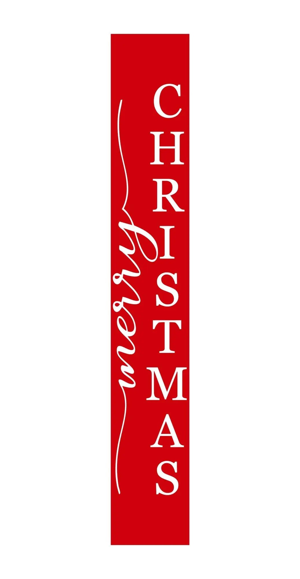 47" Red And White Solid Wood Merry Christmas Christmas Snow Scene Porch Sign Homeroots Outdoor