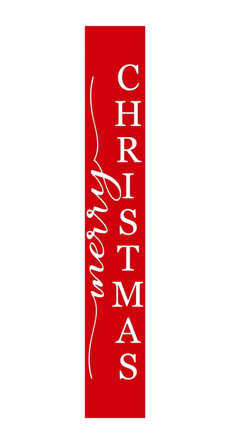 47" Red And White Solid Wood Merry Christmas Christmas Snow Scene Porch Sign Homeroots Outdoor