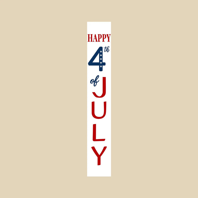 47" Red White And Blue Solid Wood Happy July 4th Porch Sign Homeroots Outdoor