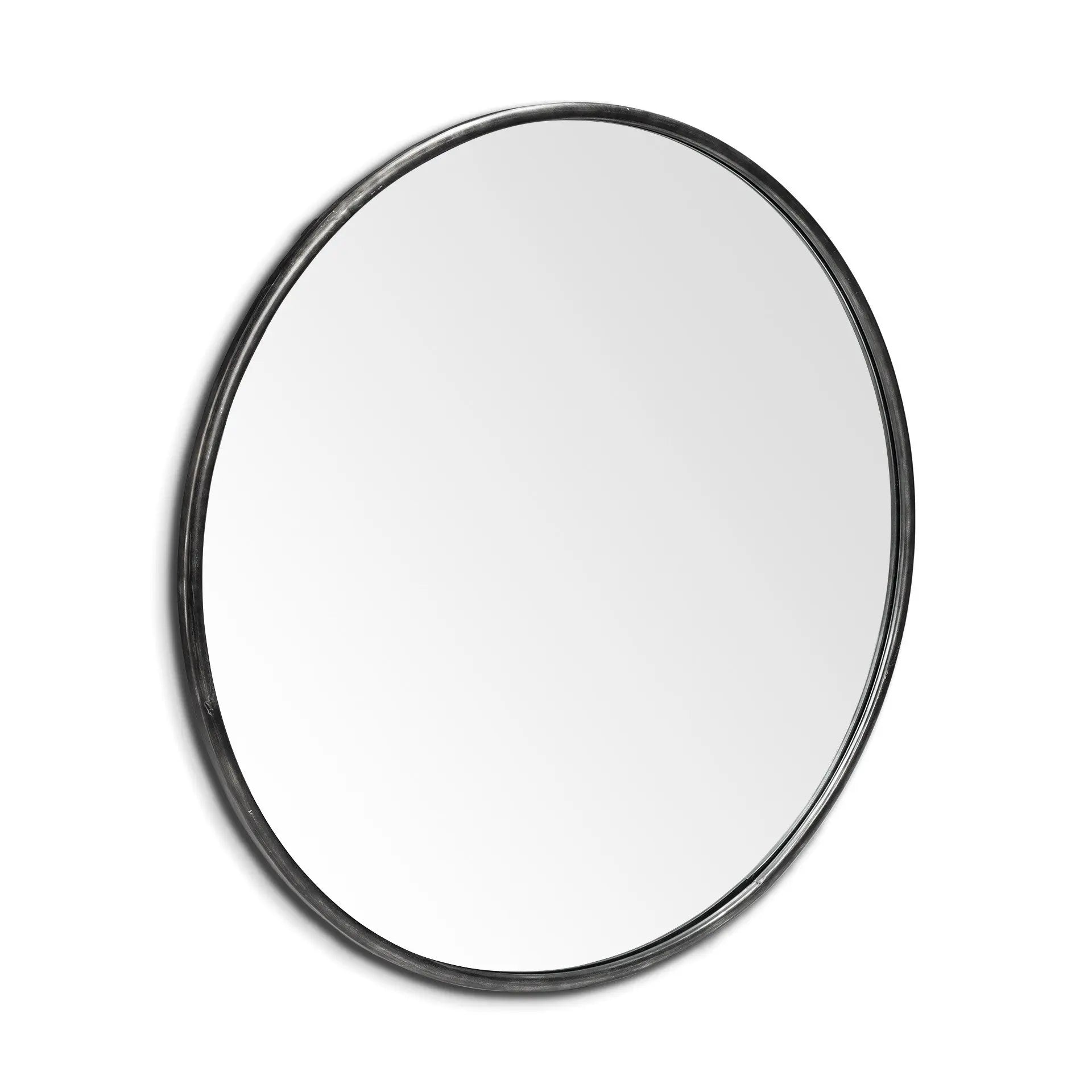 47" Round Black Metal Frame Wall Mirror Homeroots Bed & Bath