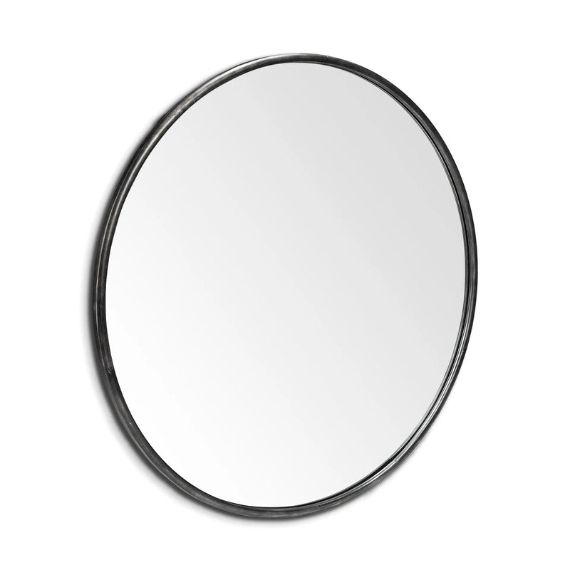 47" Round Black Metal Frame Wall Mirror Homeroots Bed & Bath