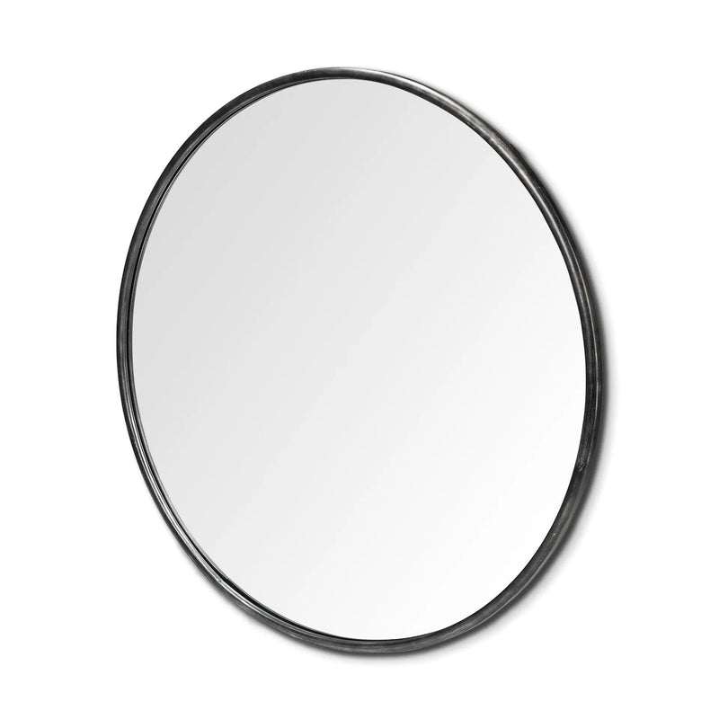 47" Round Black Metal Frame Wall Mirror Homeroots Bed & Bath