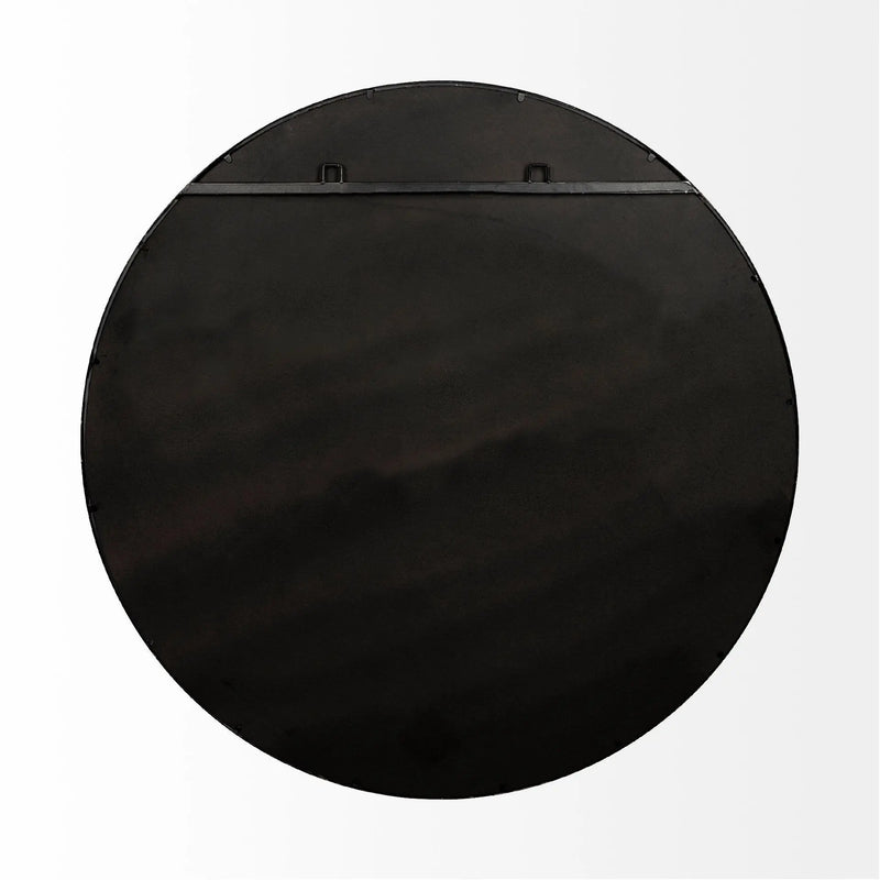 47" Round Black Metal Frame Wall Mirror Homeroots Bed & Bath