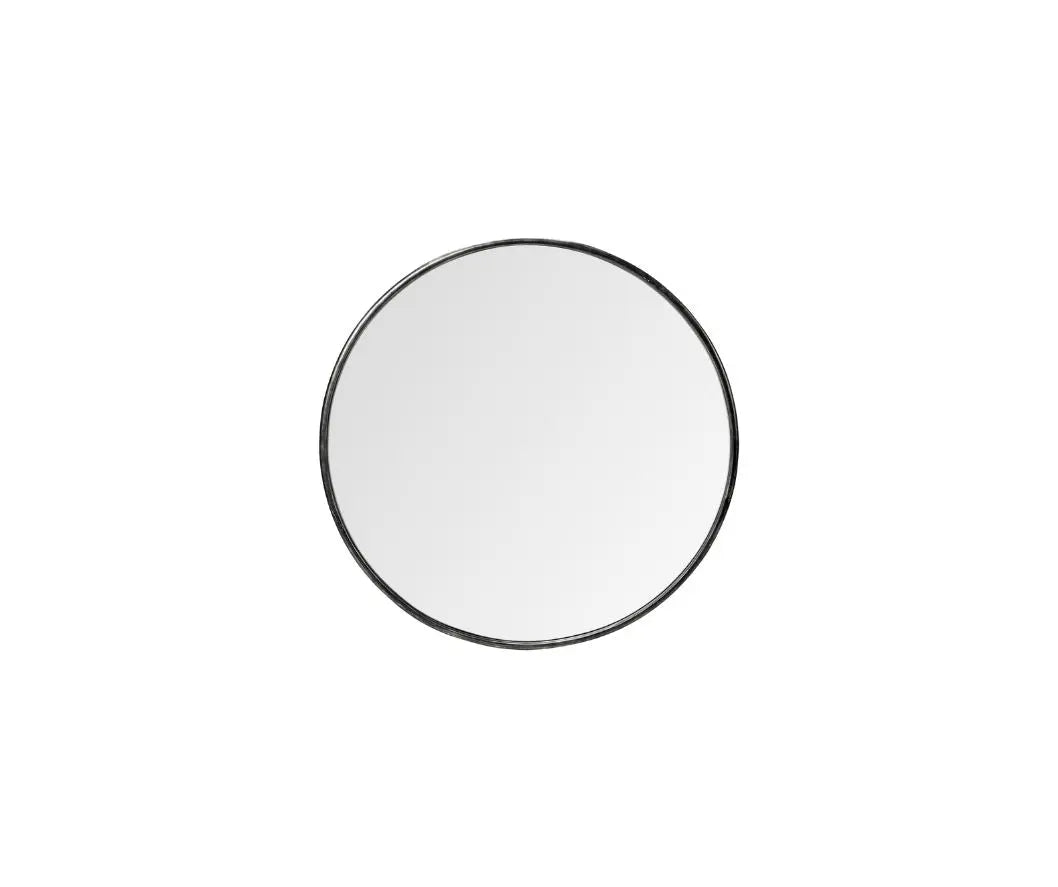 47" Round Black Metal Frame Wall Mirror Homeroots Bed & Bath