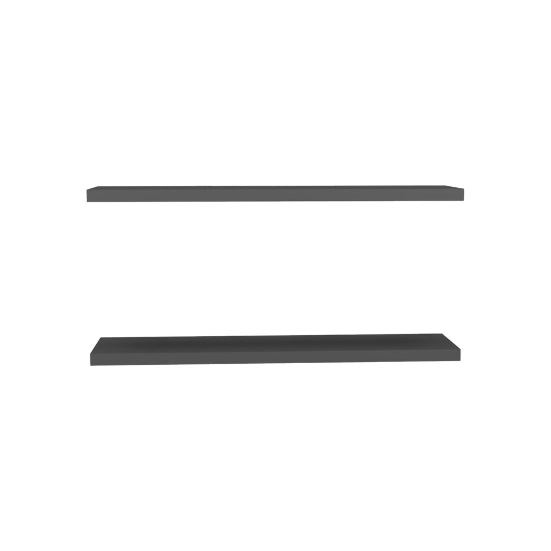 47" Set Of Two Dark Gray Wood Wall Mounted Floating Shelves - GreatEagleInc