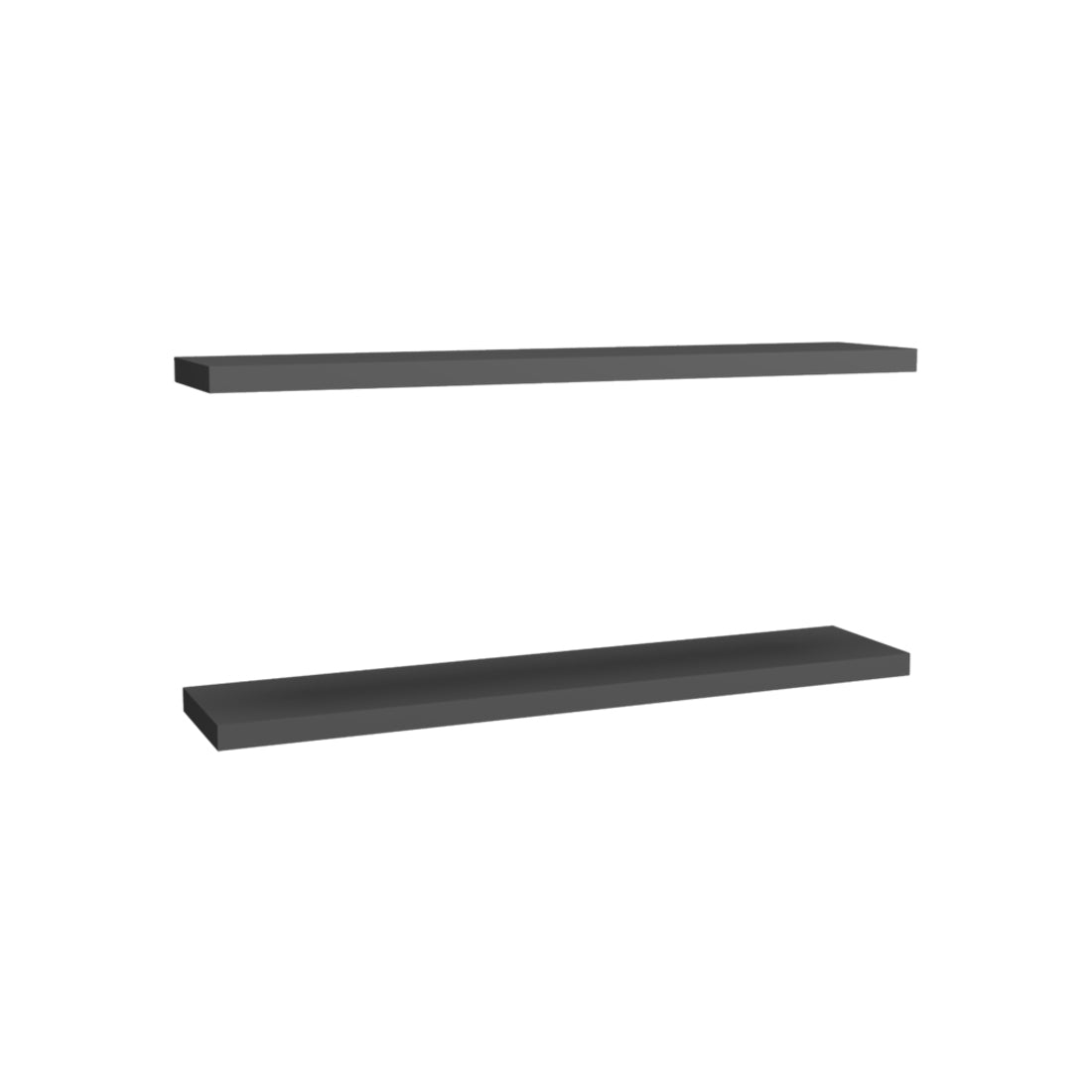 47" Set Of Two Dark Gray Wood Wall Mounted Floating Shelves - GreatEagleInc
