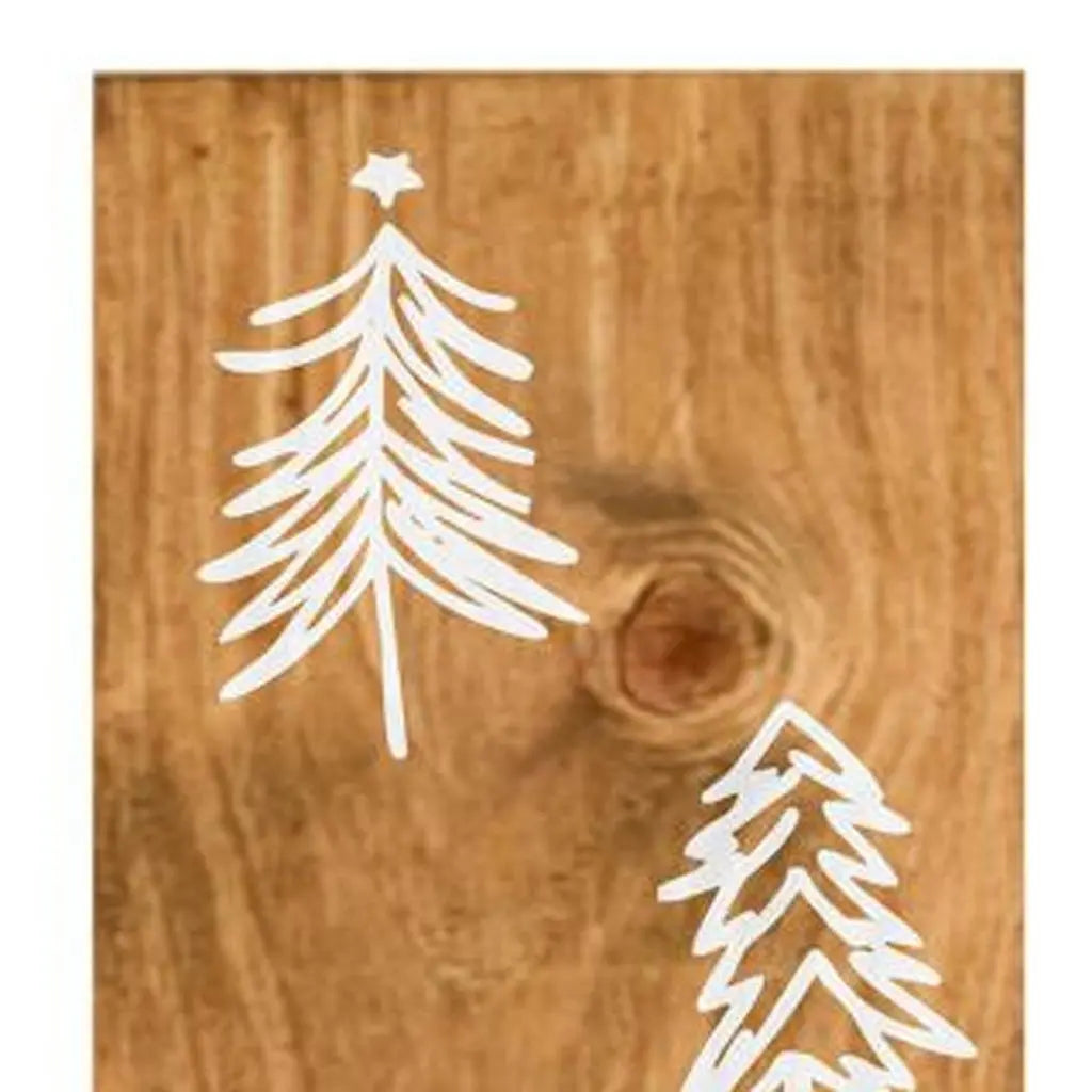 47" Tan And White Solid Wood Christmas Christmas Trees Porch Sign Homeroots Outdoor