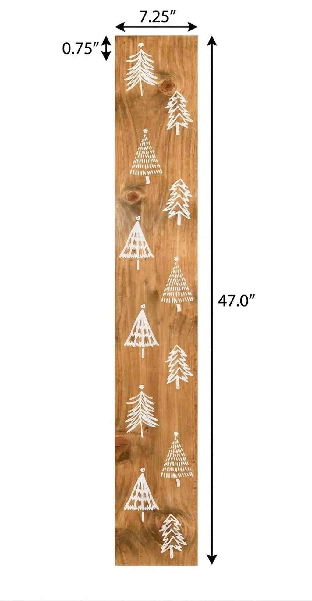 47" Tan And White Solid Wood Christmas Christmas Trees Porch Sign Homeroots Outdoor