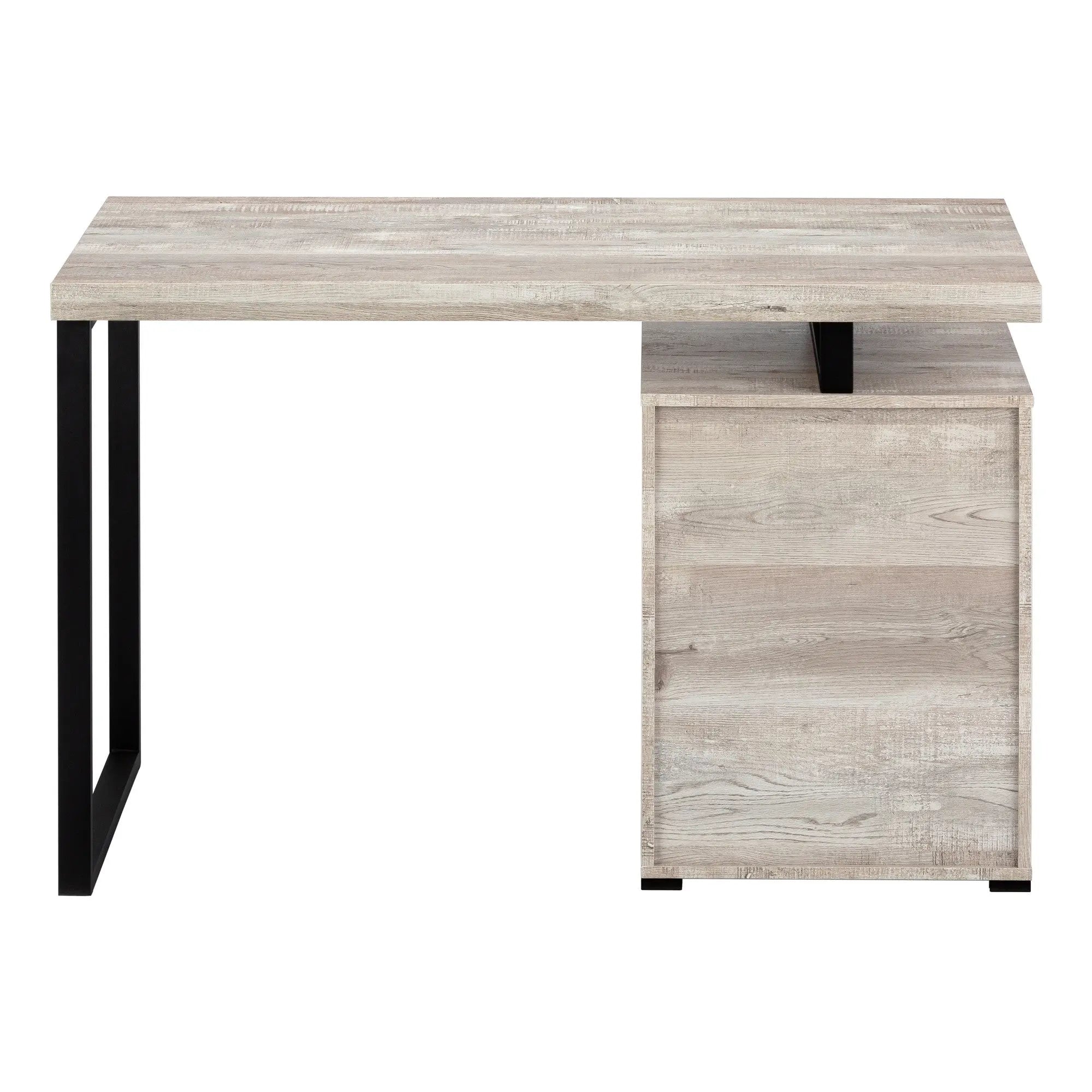 24" Taupe and Black Computer Desk With Three Drawers - GreatEagleInc