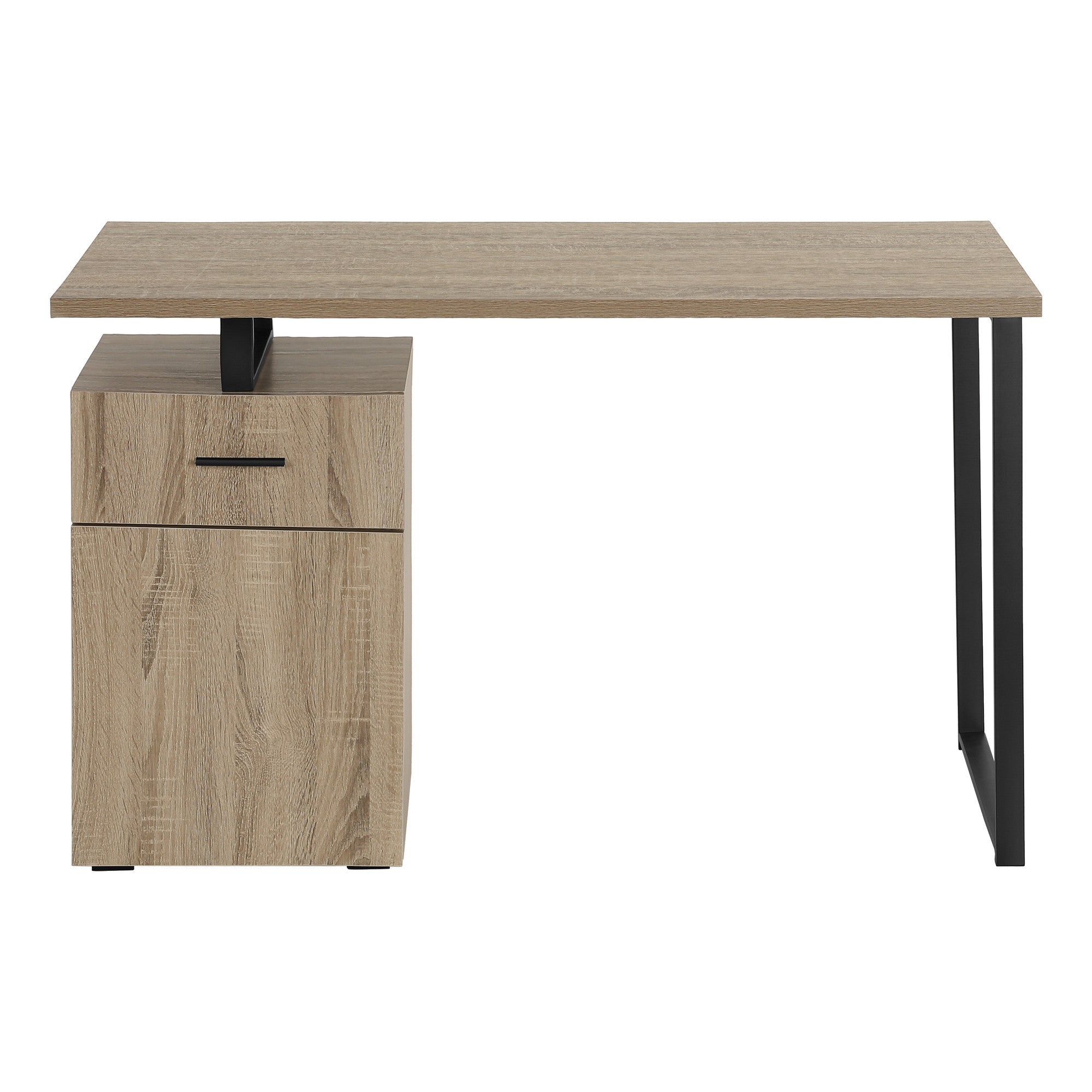 47" Taupe and Black Wood and Metal Sled Computer Desk Homeroots Office