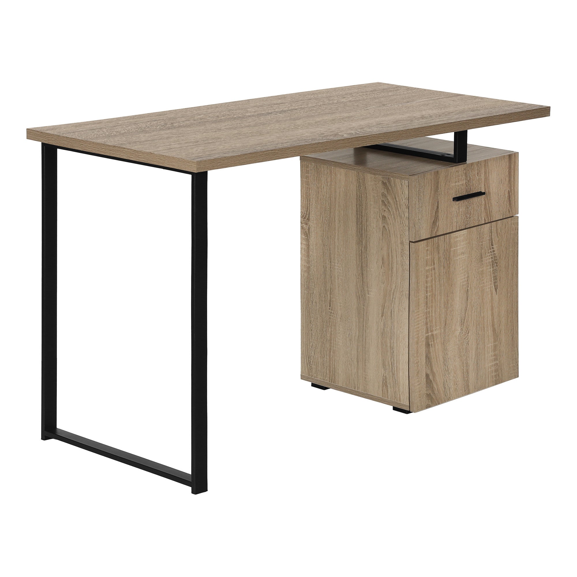 47" Taupe and Black Wood and Metal Sled Computer Desk Homeroots Office