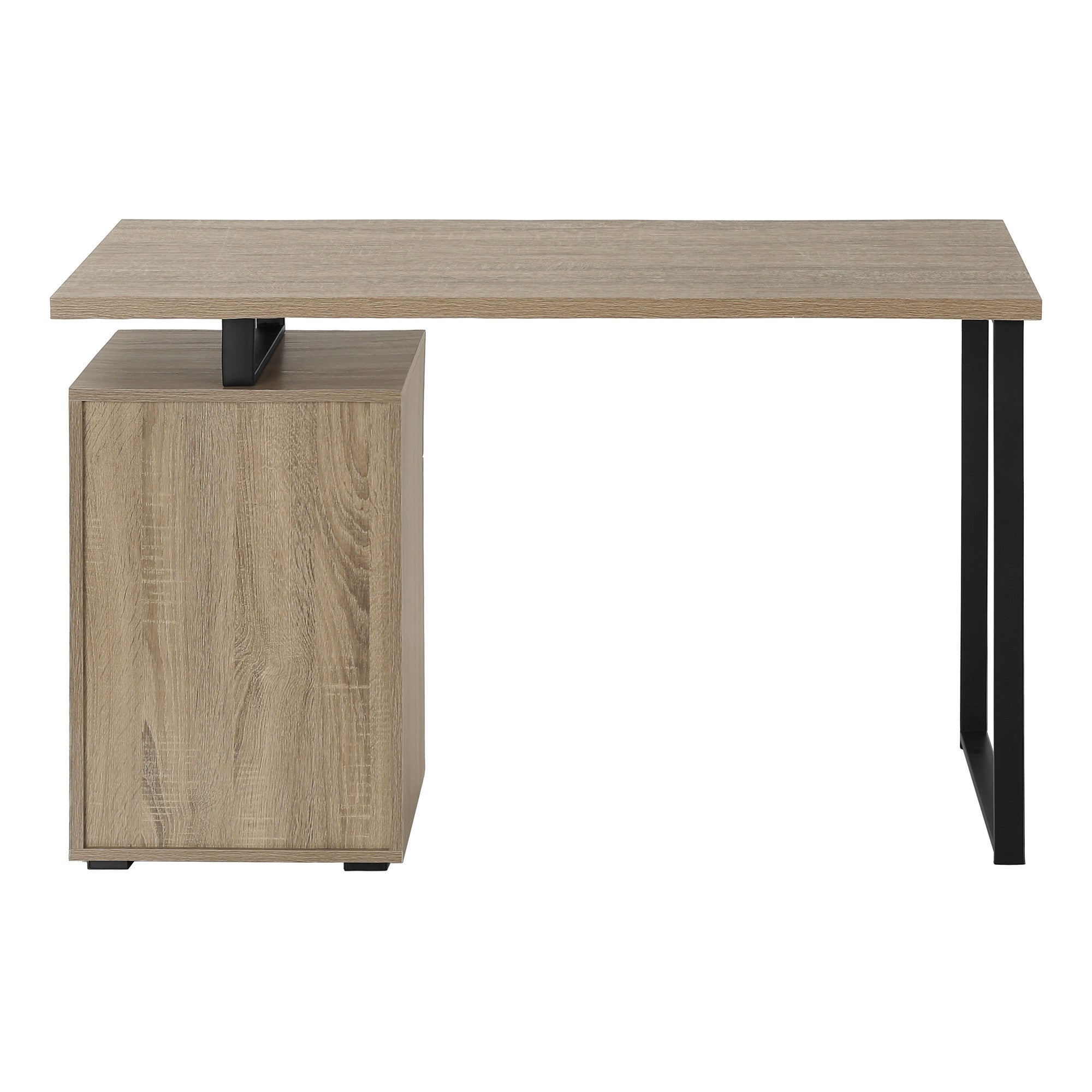 47" Taupe and Black Wood and Metal Sled Computer Desk Homeroots Office