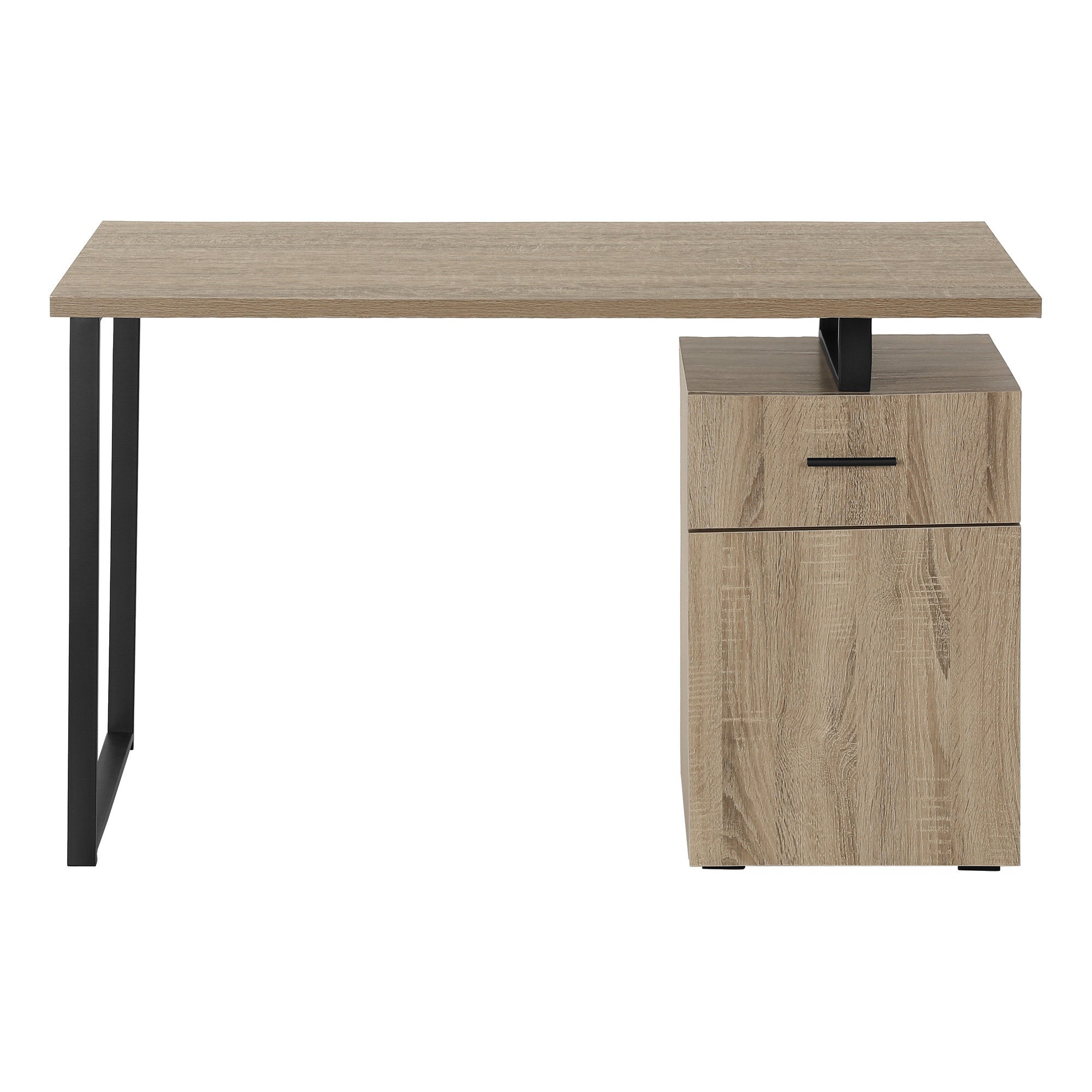47" Taupe and Black Wood and Metal Sled Computer Desk Homeroots Office
