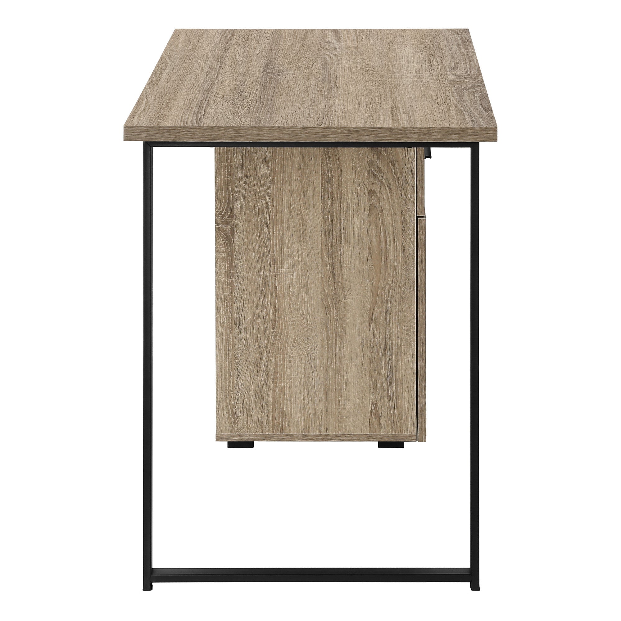 47" Taupe and Black Wood and Metal Sled Computer Desk Homeroots Office