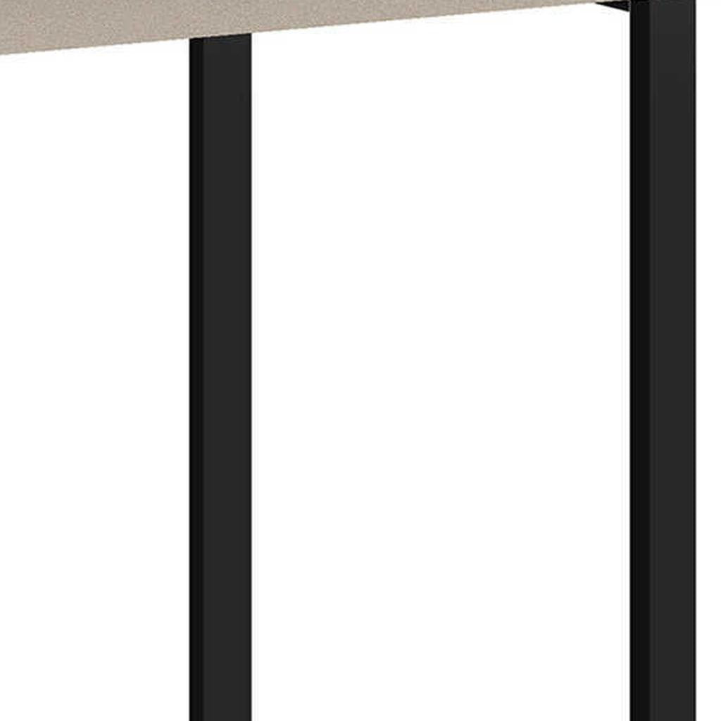 47" Taupe and Black Wood and Metal Sled Computer Desk With Three Drawers Homeroots Office