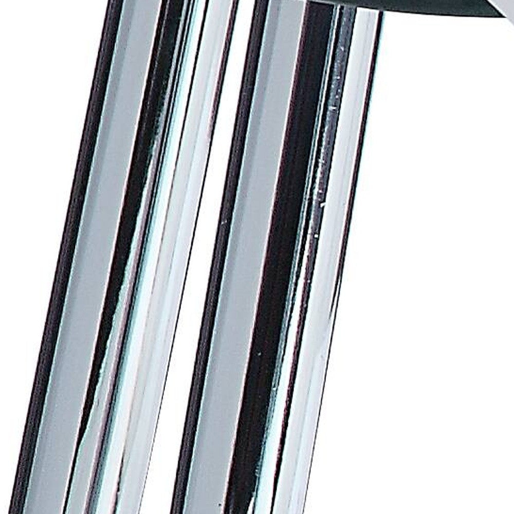 47" White Clear and Silver Wood And Glass And Metal Coffee Table - GreatEagleInc
