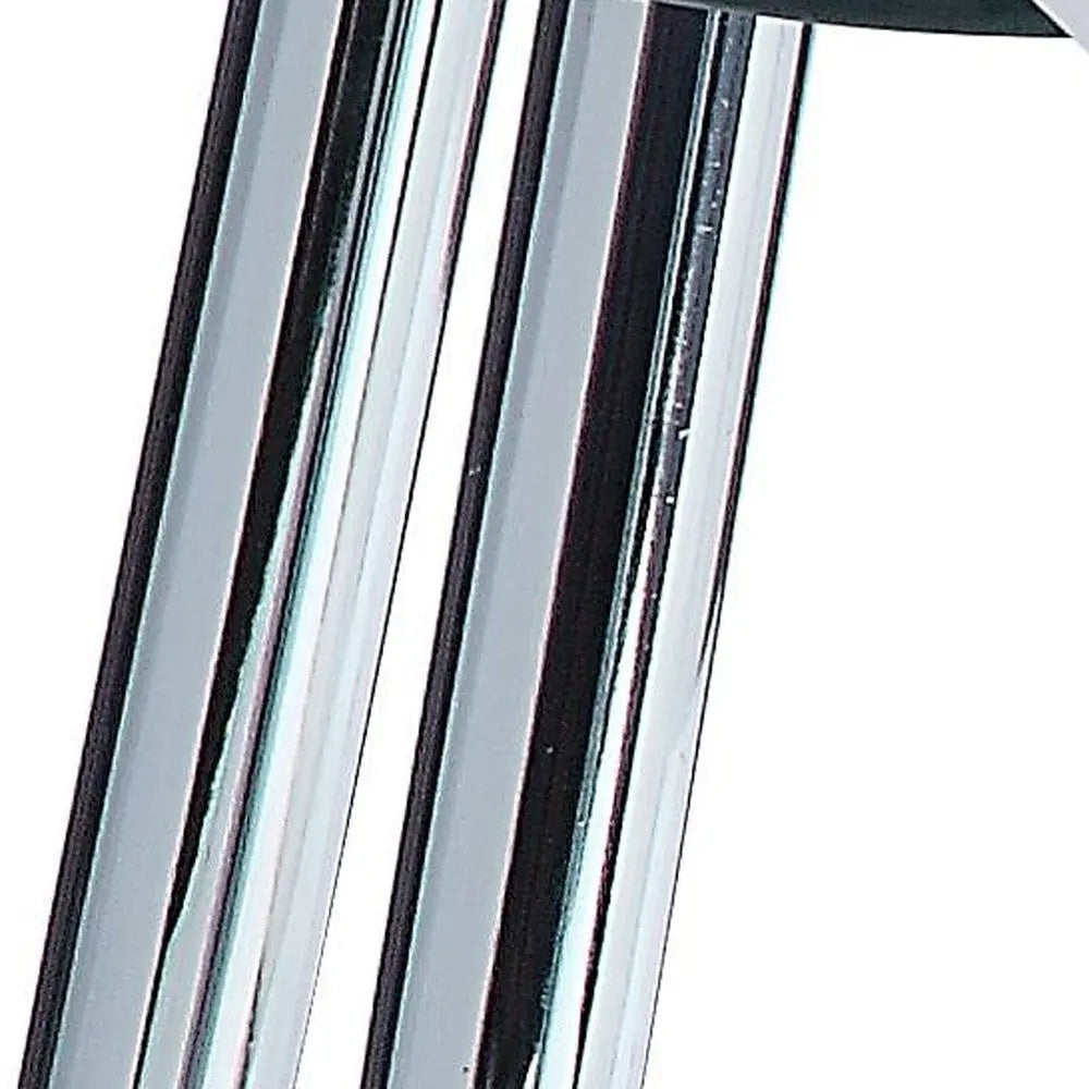 47" White Clear and Silver Wood And Glass And Metal Coffee Table - GreatEagleInc