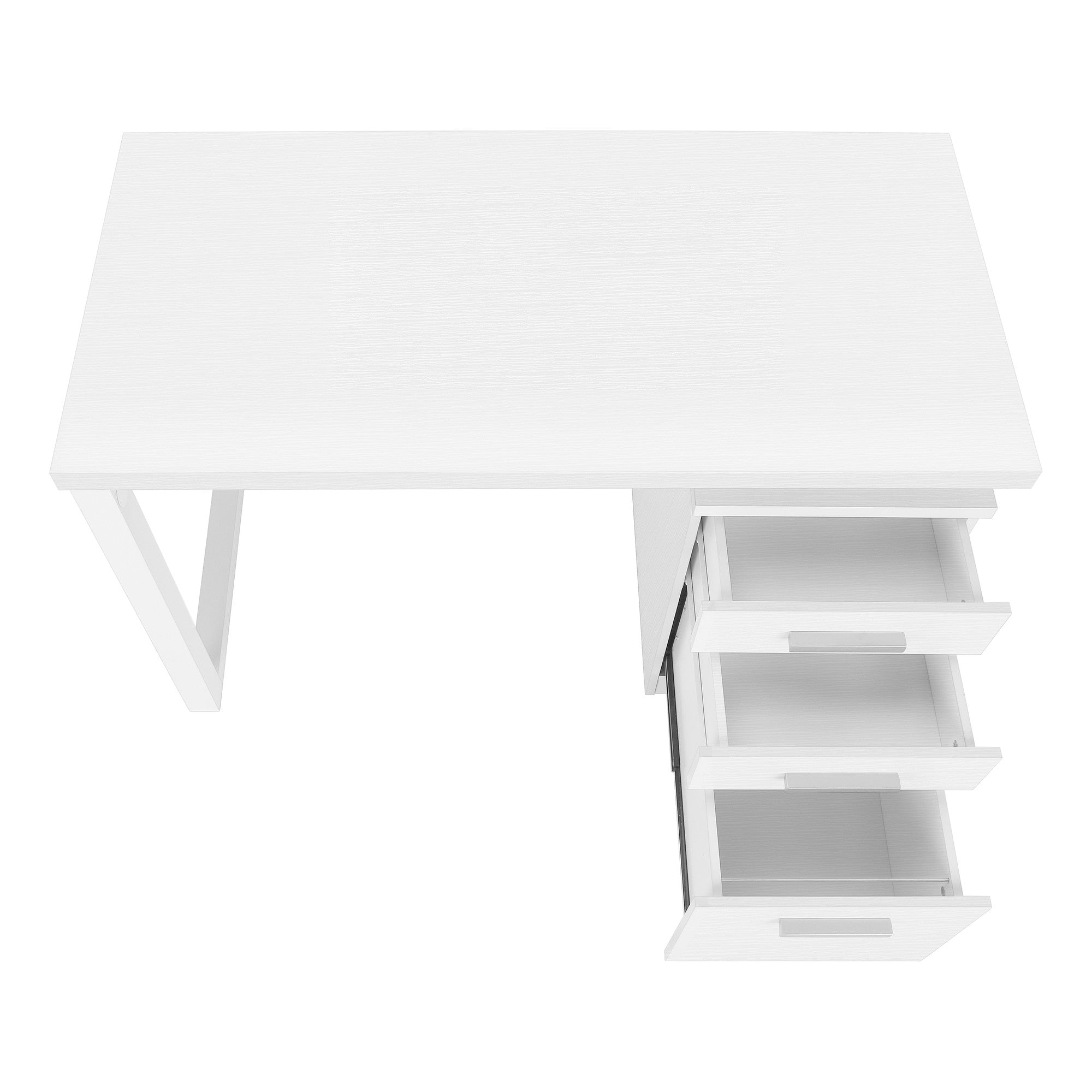 47" White Computer Desk With Three Drawers Homeroots Office