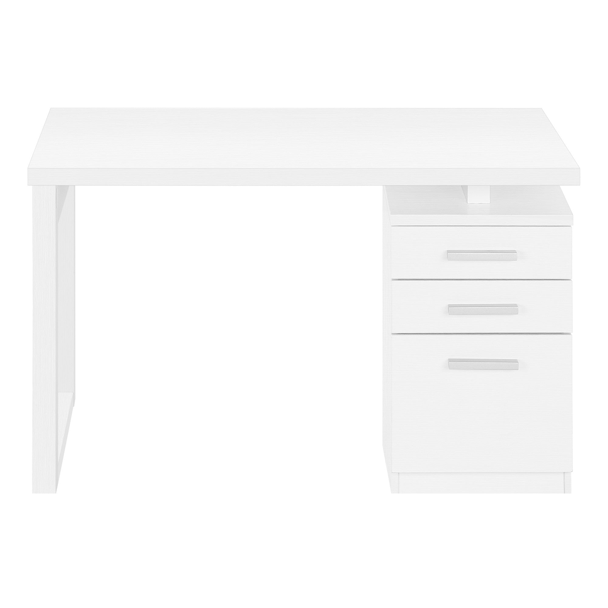 47" White Computer Desk With Three Drawers Homeroots Office
