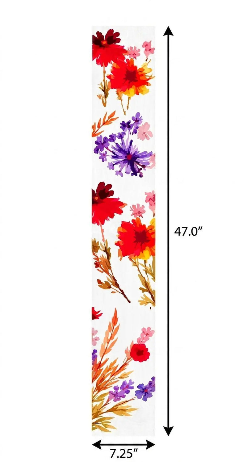 47" White Red And Purple Solid Wood Floral Bouquet Porch Sign Homeroots Outdoor