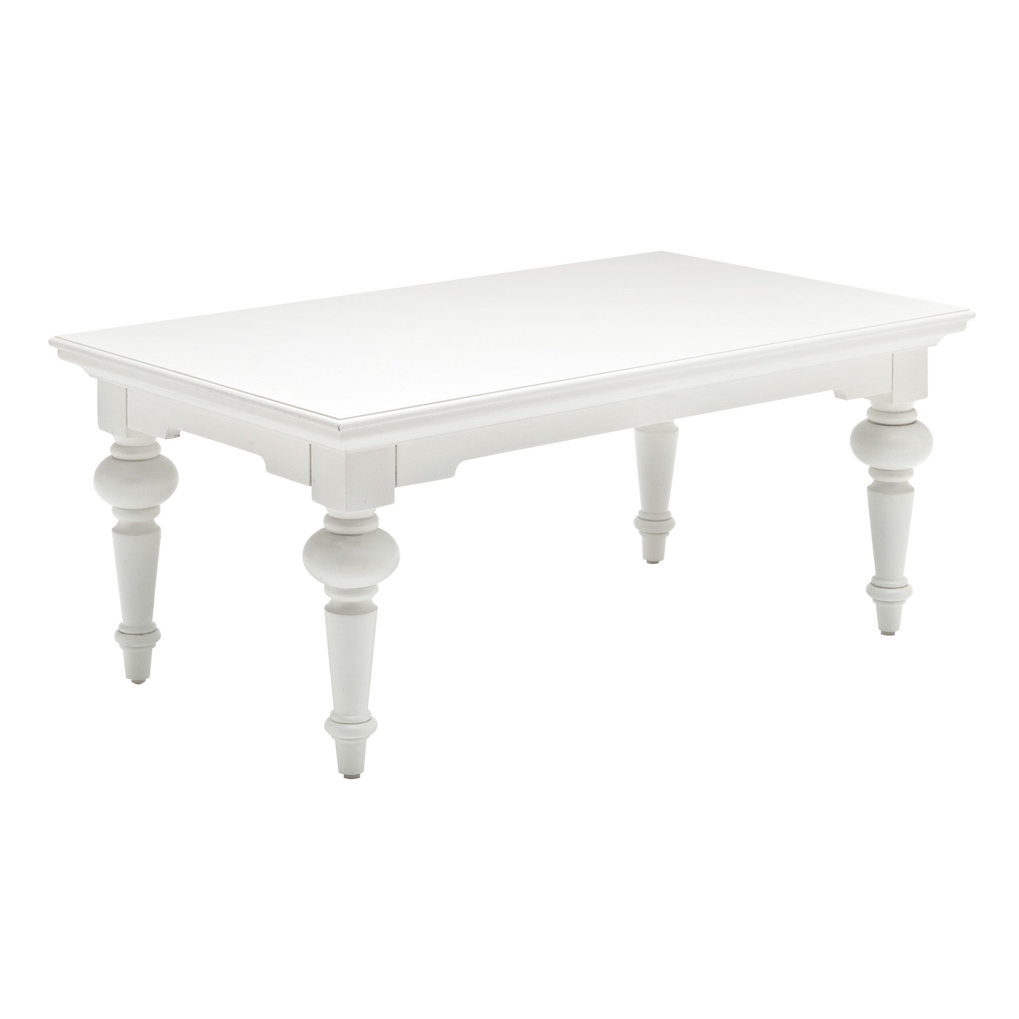 47" White Solid Wood Coffee Table Homeroots Living Room
