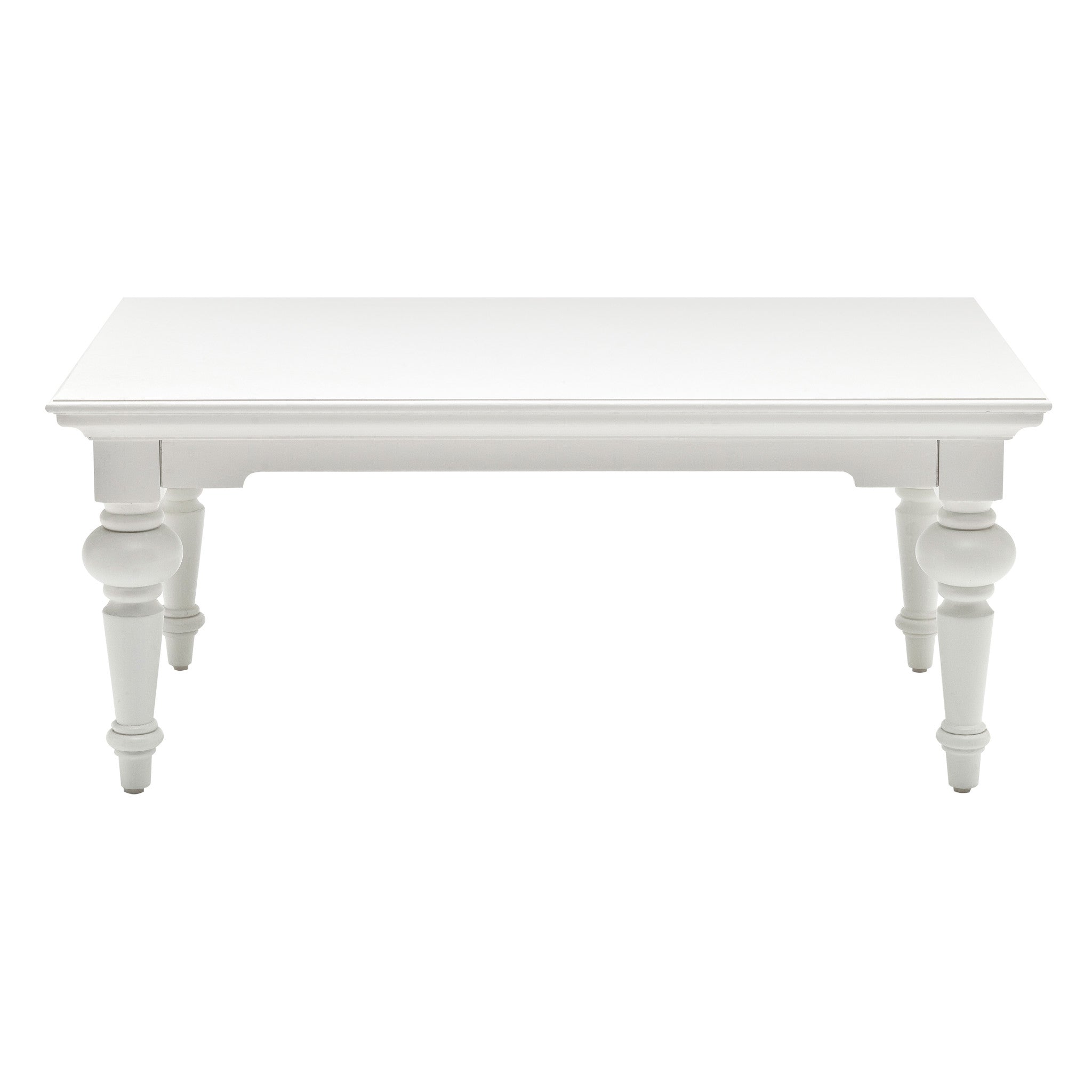 47" White Solid Wood Coffee Table Homeroots Living Room