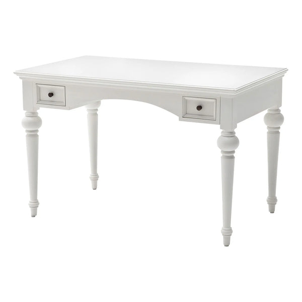 47" White Solid Wood Computer Desk With Hutch With Two Drawers Homeroots Office