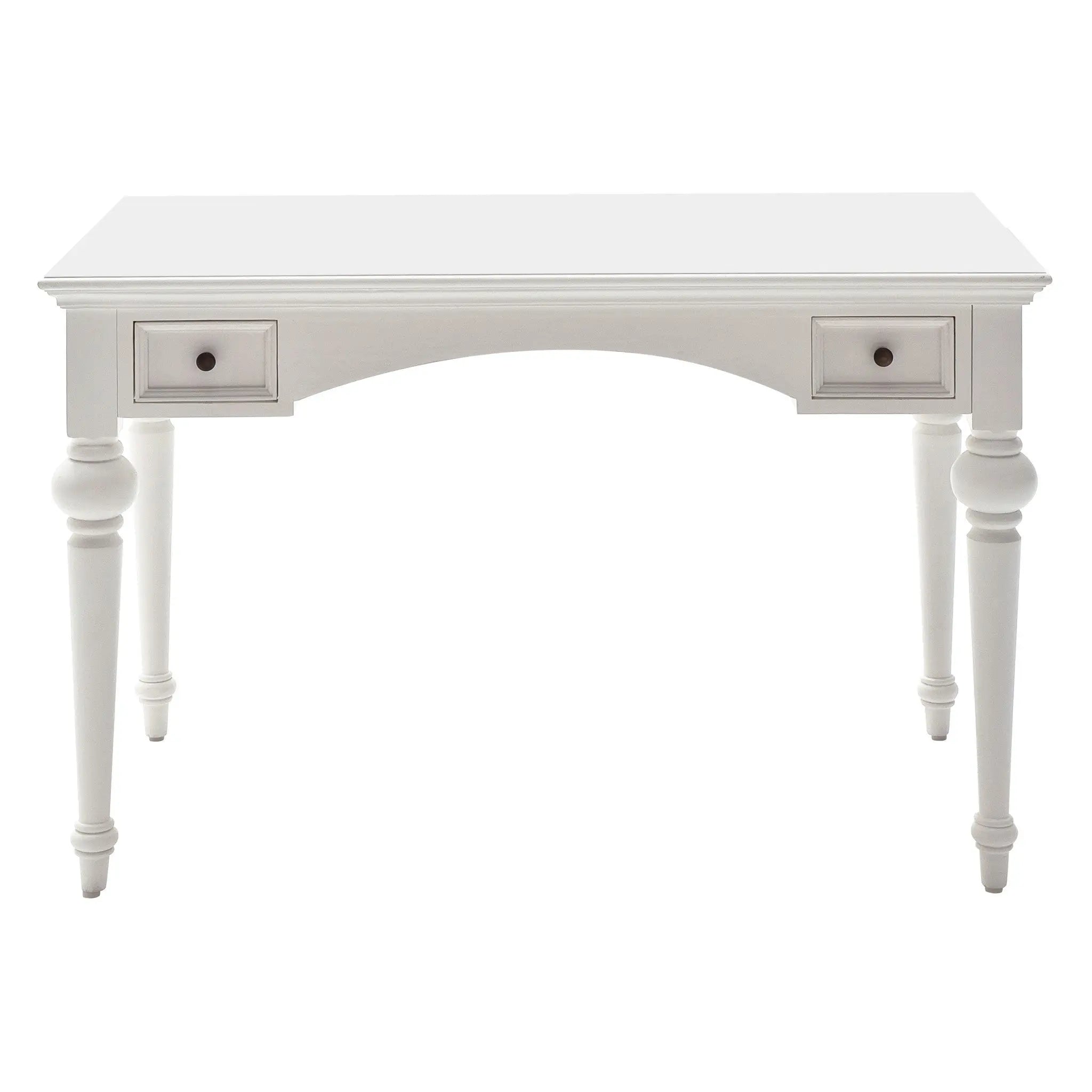 47" White Solid Wood Computer Desk With Hutch With Two Drawers Homeroots Office