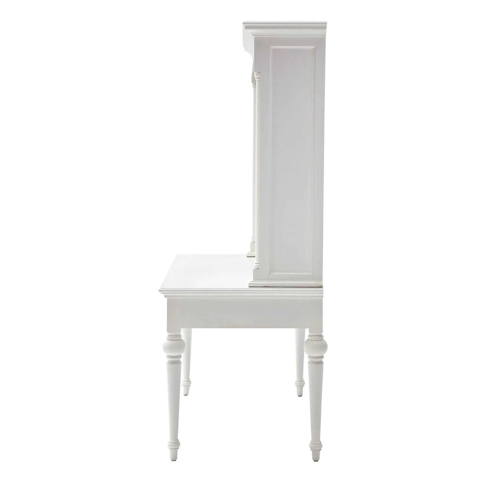 47" White Solid Wood Computer Desk With Hutch With Two Drawers Homeroots Office