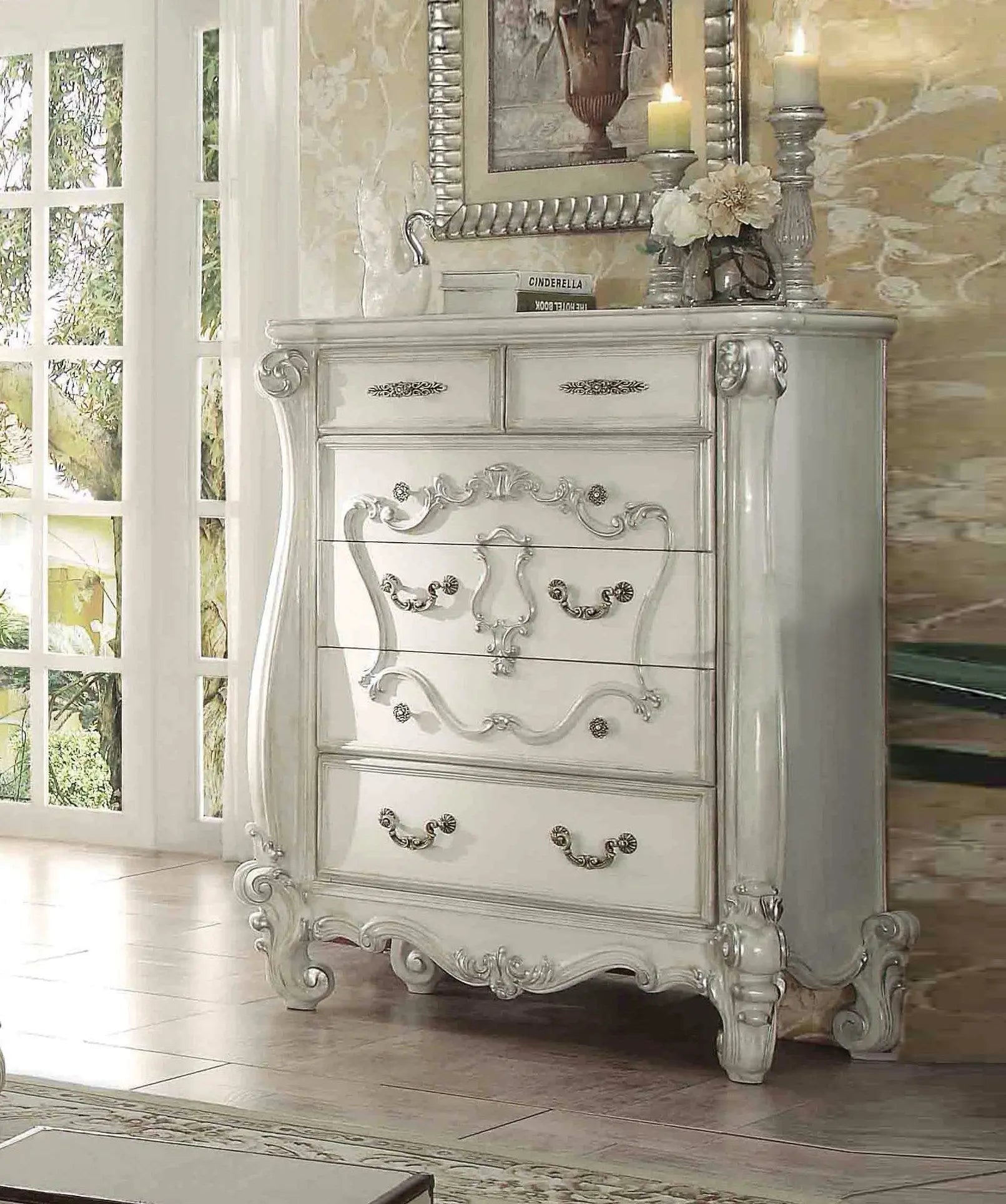 47" White Solid Wood Standard Chest Homeroots Bed & Bath