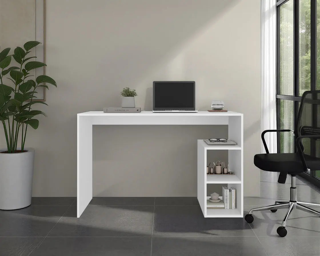 47" White Wood Computer Desk Homeroots