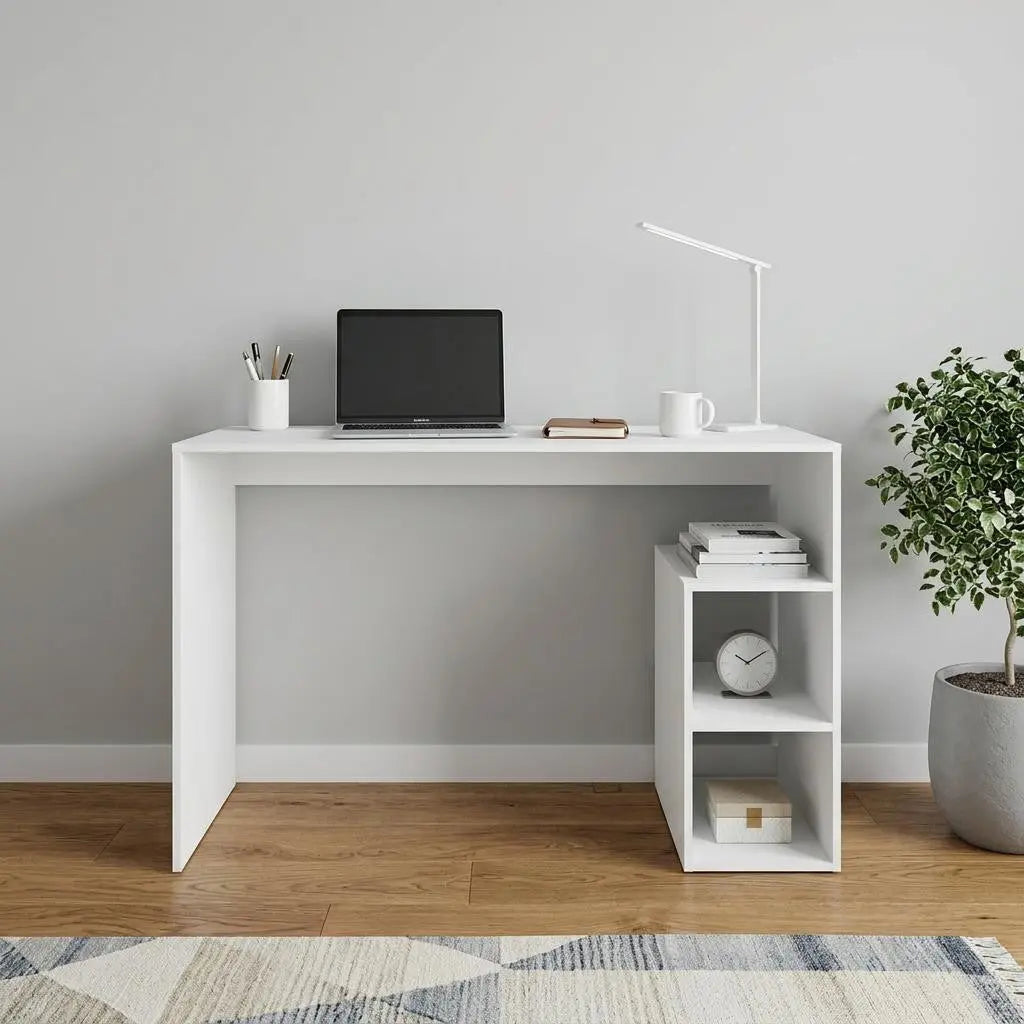 47" White Wood Computer Desk Homeroots