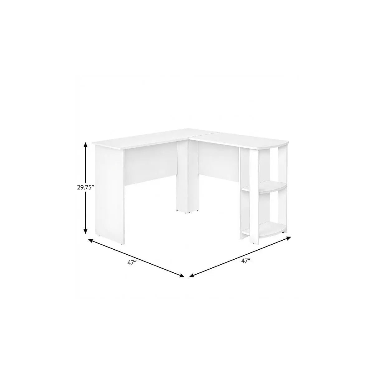 47" White Wood Corner Computer Desk Homeroots Office