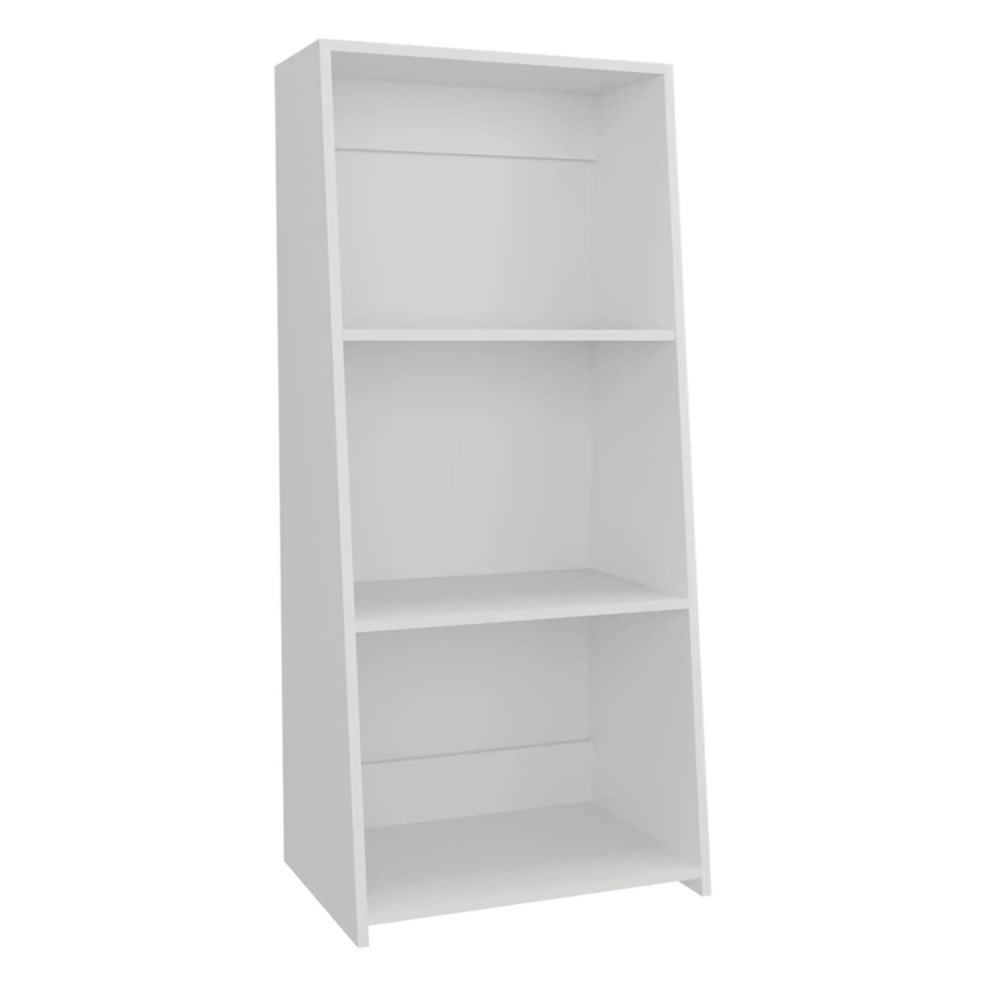 47" White Wood Three Tier Bookcase Homeroots Office
