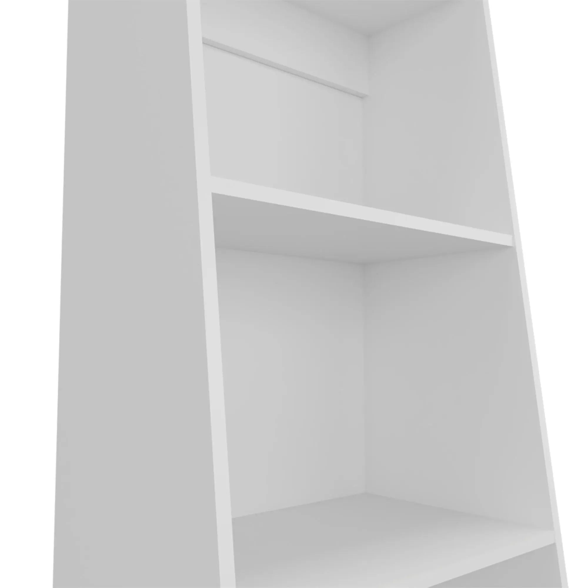 47" White Wood Three Tier Bookcase Homeroots Office