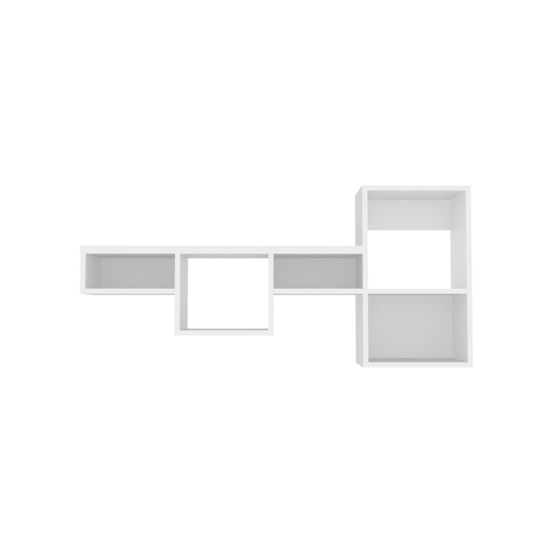 47" White Wood Wall Mounted Cubby Shelf - GreatEagleInc